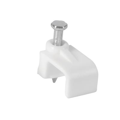 GRAPA PARA CABLE PLANO 6 X 9.5MM BLANCA BOLSA 20PZAS VOLTECK (48279)